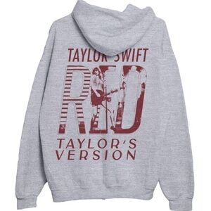 Taylor Swift Gray and Red Zip Up Sweater